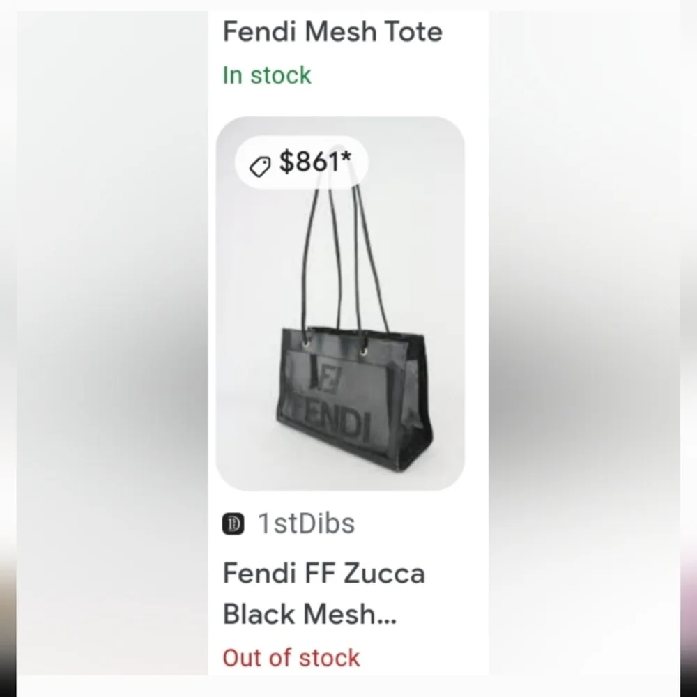 SOLD FENDI AUTHENIC VINTAGE BAG! Made it Italy! Black bag leather & Black mesh! - Picture 7 of 7